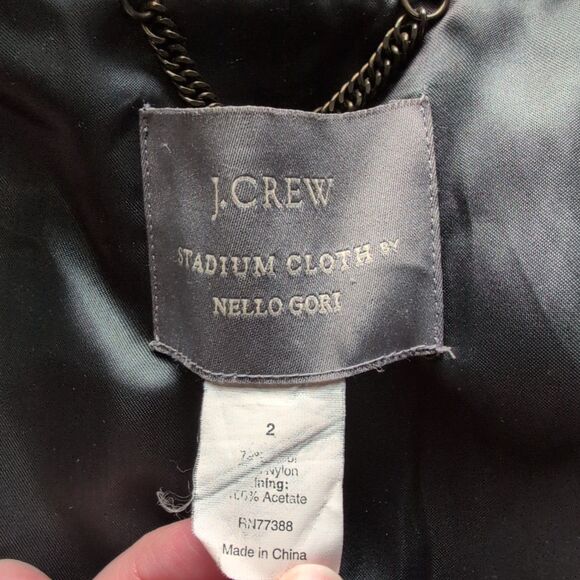 J. CREW Stadium Cloth by Nello Gori Pea Coat Size 2 Gray Woolblend Preppy - Picture 5 of 10
